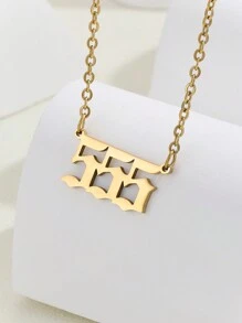 1個精鋼幸運號碼項鍊,男女適用,000-999,復古毛衣鏈,周年紀念禮物