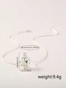 1 件时尚百搭闪亮镂空狗爪夜光吊坠项链，锁骨链采用铜镀银闪亮电缆设计（需要光照才能发光，没有光照就不会发光） - 銀色 - 查看 4