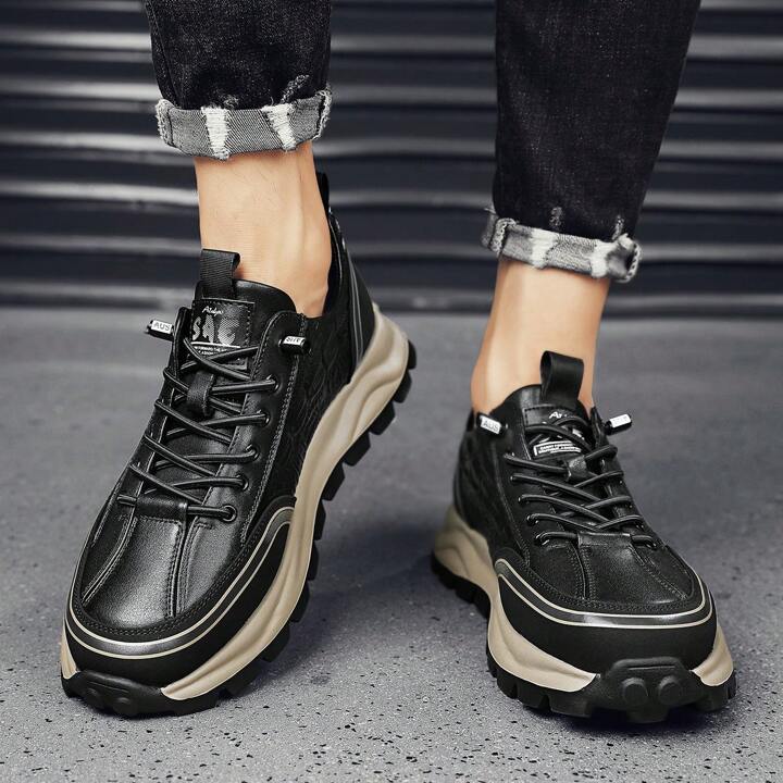 Casual Shoes For Men Street Style Walking Shoes Sneakers Thick Bottom Shoes Male 2023 Vulcanized Sneakers Men Leather Shoes