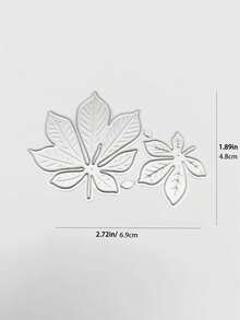 1pc Silver Maple Leaf Shaped Embossing Plate, Suitable For Gift And Greeting Card Decoration - Silver - View 5