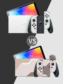 1 set Pegatina mate impresa compatible con la consola Switch OLED - Multicolor - Ver 6