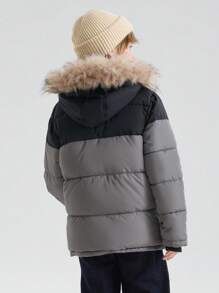 SOLOCOTE 男孩厚連帽防水&防風外套帶口袋和拉鍊,冬天 - 彩色 - 查看 3