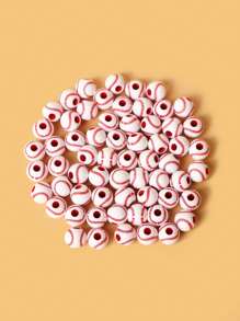 50入組亞克力棒球珠子,適用於diy女性手鍊和項鍊