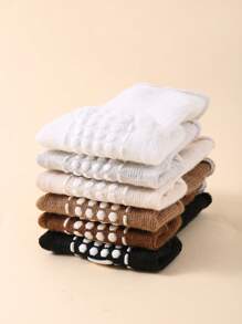 6 Pairs Of Baby Non-Slip Socks Toddler Solid Color Socks For Boys And Girls,Baby Socks , Newborn Socks ,Toddler Socks ,Infant Socks. - 彩色 - 查看 2