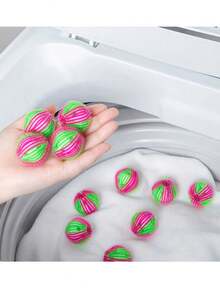 1pc Washing Machine Filter Floating Lint Hair Remover Catcher Reusable Laundry Balls Dirty Collection Fluff Cleaning Ball - red green - View 2