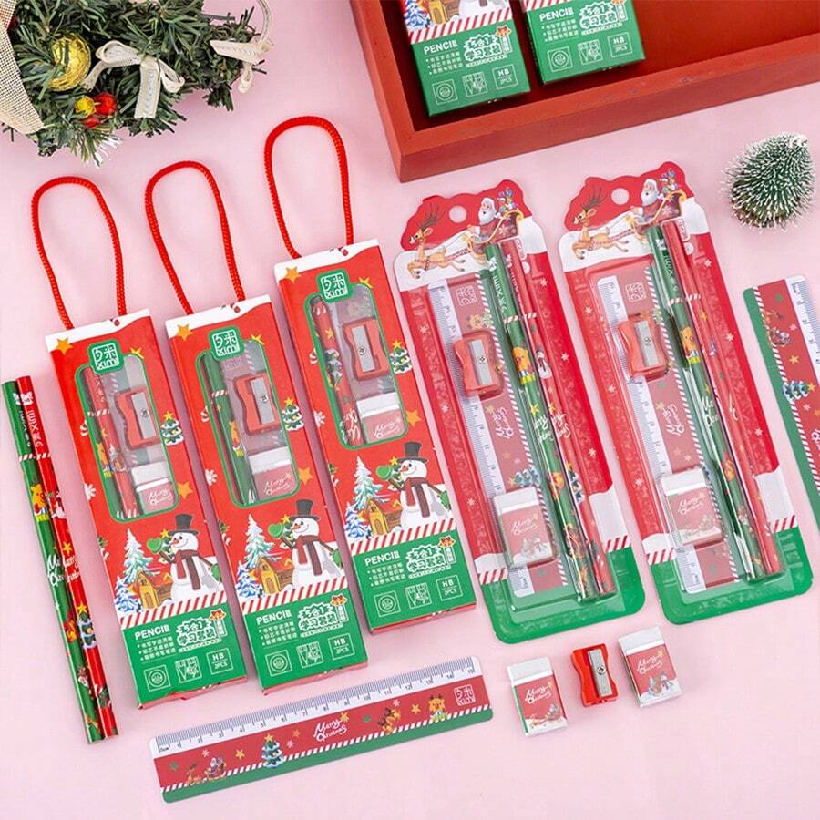 Christmas Student Stationery Set - Red - View 1