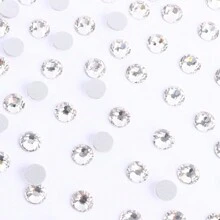 1440pcs White Glass Flat Back Rhinestones With Silver Bottom For Garment Accessories - White - View 4