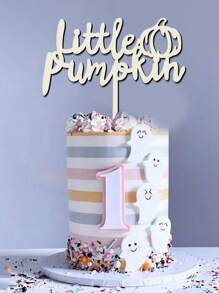 1件木製小南瓜蛋糕上飾,秋季嬰兒派對裝飾,小南瓜嬰兒派對裝飾,hello Pumpkin蛋糕裝飾,南瓜蛋糕上飾,感恩節南瓜主題派對用品