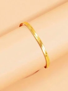 1pc Personalized & Fashionable Stainless Steel Blade Chain Bracelet In Gold Color, Suitable For Women - Gold - View 4