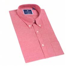 Michel Blanc Bottom Down Casual Dress Shirt - 紅色 - 查看 4