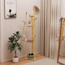 Coat Stand Coat Rack 166cm Bamboo Coat Rack With 3 Tier Storage Shelf And 10  Hooks Freestanding Clothes Rack Coat Hat Bag Rack For Entryway Hallway Office Hotel Natural Wood - 杏色 - 查看 5