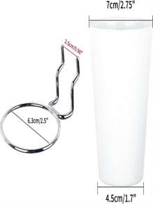 6 Sets Pegboard Hooks With Pegboard Cups, Pegboard Rings With Rings, Pegboard Cup Holder Accessories For Storage (white) - White - View 2