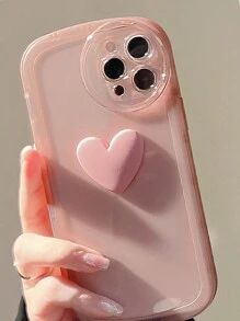 防摔心型裝飾手機殼相容 iPhone15/15Plus/15Pro/15Promax - 青碧色 - 查看 3