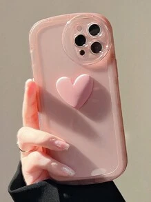 防摔心型裝飾手機殼相容 iPhone15/15Plus/15Pro/15Promax - 青碧色 - 查看 2