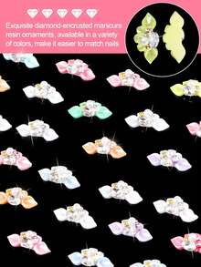30 件 3D 花卉魅力指甲水钻，适用于丙烯酸指甲装饰、美甲宝石、指甲珍珠水晶、女士指甲鞋装饰 - B