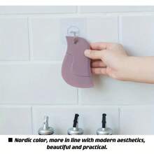 1pc Pink Penguin Soft Scraper Kitchen Scraper Oil Plate Scraping Oil Stains Baking Kitchen Small Tools - Pink - View 3