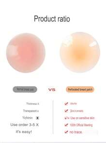 Reusable Silicone Solid Nipple Covers-Invisible,Strapless,Anti-Slip,Comfortable Breast Pasties For Women's Lingerie And Underwear Accessories - Apricot - View 6