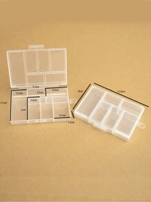 可調節的透明塑料珠寶盒,19個隔間適用於珠子,耳環和長方形珠寶 - 無色 - 查看 7