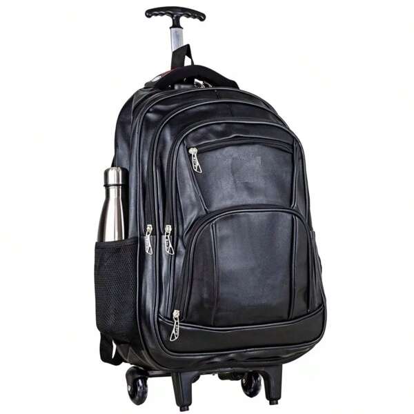 Mochila Executiva Carrinho Rodinha Couro Notebook Cores