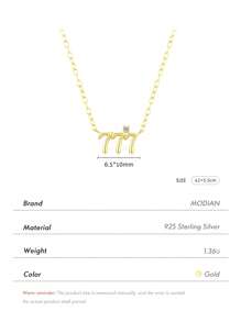 MODIAN 925 sterling bạc May mắn Số 777 Vòng cổ mặt dây chuyền Vàng Màu sắc Cái cổ Chuỗi Đối với phụ nữ Tốt Đồ trang sức Quà kỷ niệm - Vàng - Xem 3