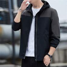 Men's New Casual Outdoor Color Block Jacket For Men - Black - View 5