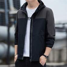 Men's New Casual Outdoor Color Block Jacket For Men - Black - View 2