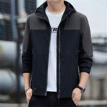 Men's New Casual Outdoor Color Block Jacket For Men - Black - View 1