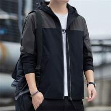 Men's New Casual Outdoor Color Block Jacket For Men - Black - View 7