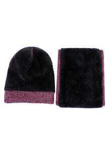 3入組女士冬季針織無邊帽,圍巾和手套套裝,保暖舒適