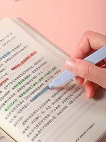 X Jess 12 支装多色美观方形荧光笔双头记号笔荧光笔不晕染，水性，速干，适用于学校办公室日记用品返校 - 彩色 - 查看 5