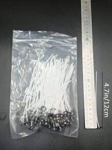 DIY Nến Bấc , Chặt Dệt Tim , 12CM Dài , 100 cái/gói Dầu Sáp Ống xâu dây , - trắng - Xem 3