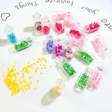 10 件/包玻璃許願瓶帶閃光、水鑽和星形帽 Diy 珠寶製作頭髮、耳環、項鍊吊墜裝飾配件
