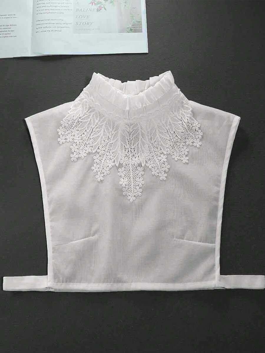 1 件可拆卸领口蕾丝彼得潘领透气休闲衬衫领女士时尚配饰，春秋冬