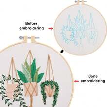 全套刺繡初學者工具套裝,針織初學者套裝,十字繡含刺繡diy套組(含圖案印章),適合初學者,成人,十字繡初學者 - 彩色 - 查看 4