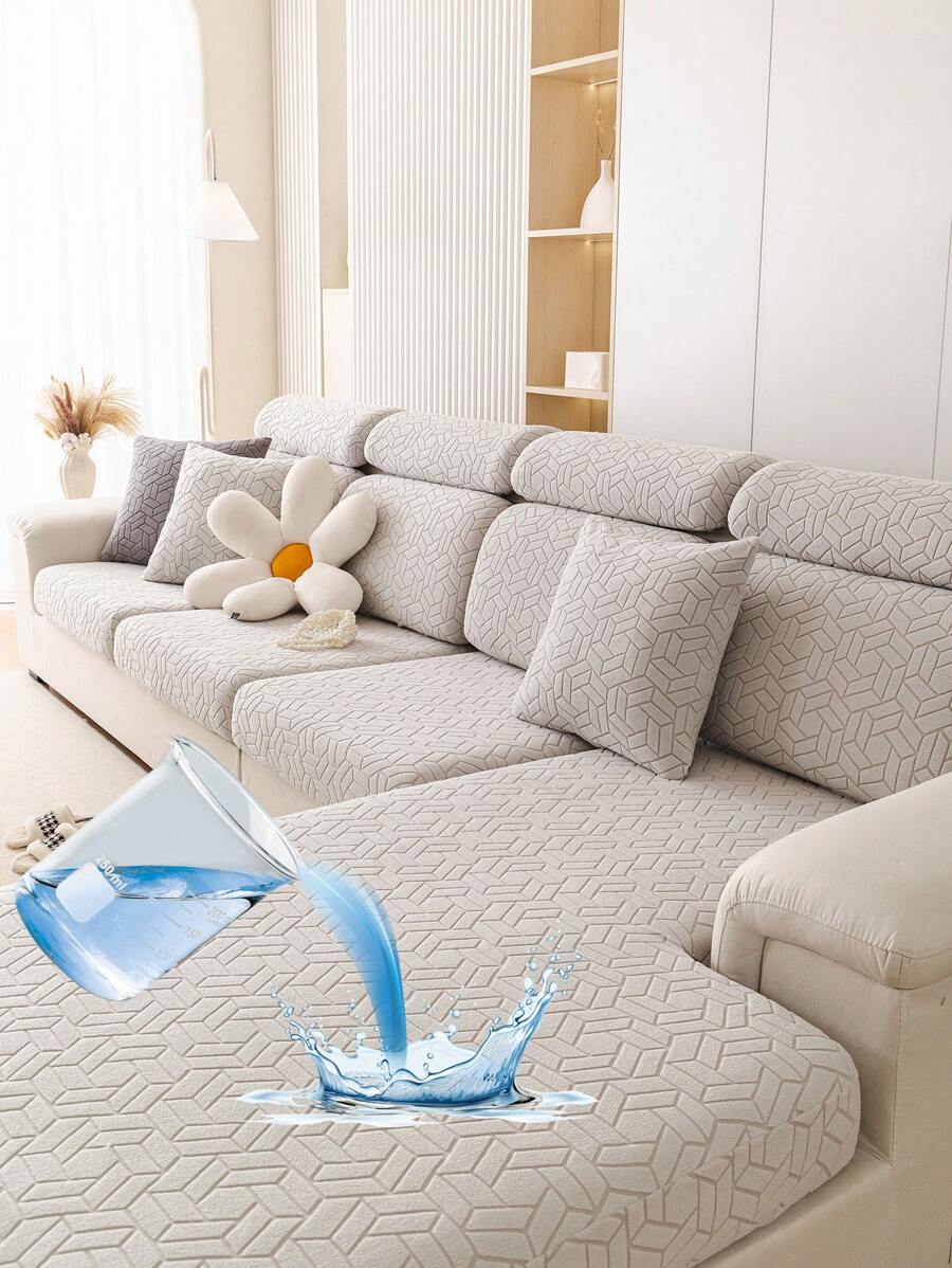 1 Miếng Không thấm nước Nhung Dệt hoa Bốn phổ cập Chống bụi Bọc ghế sofa Với Đã chia ra Nắp đệm , Phong cách hiện đại Chống nước Thú cưng Thân thiện Tấm bọc Ghế Sô pha Dài , Chống xước Màu thuần Sofa Người bảo vệ Thích hợp Đối với Hình chữ L Sofa , Và 1/2/3/4 An ninh Sofa ( Riêng biệt ) - Màu Xám nhạt - Xem 1