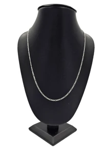 Cadena de pura Plata fina ley 925 tejido 3*1 40cm 2mm - Blanco - Ver 1