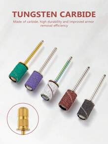 75pcs/Set Brown, White, Black Nail Sanding Bands With Mandrel & Bearing Set For Electric Drill Machine, Nail Art Tool
