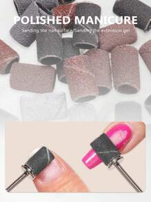 75pcs/Set Brown, White, Black Nail Sanding Bands With Mandrel & Bearing Set For Electric Drill Machine, Nail Art Tool