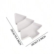 1 件白色聖誕樹形分離式堅果盤,適合家庭點心、糖果、水果盤、聖誕派對、戶外、室內、塑膠盤