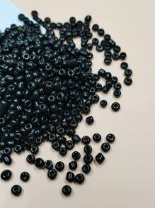 1包/30g時尚4mm玻璃自製黑色種子珠,適用於女性diy珠寶製作