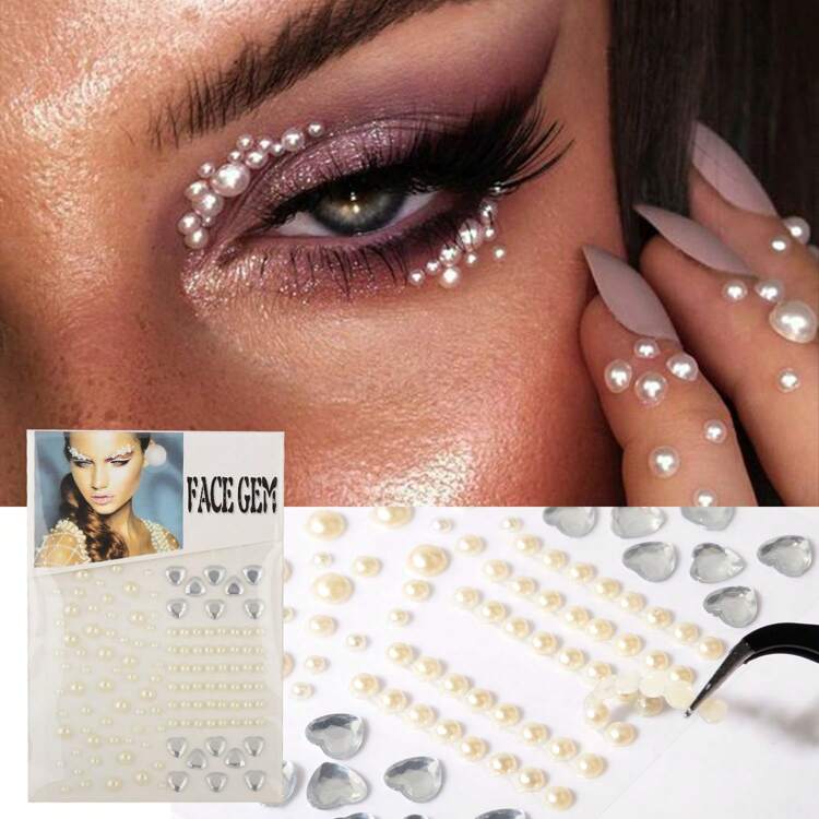 1 Sheet Eye Body Face Gems Jewels Rhinestone Self Adhesive 