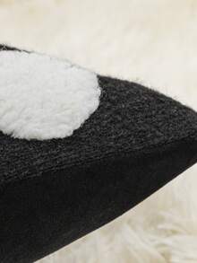 1入黑白圓形泡泡紋絨布枕套,天鵝絨面料,波西米亞風格,柔軟靠墊套,適用於客廳,臥室,沙發,床,全季節,室內枕頭