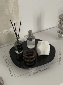 1 pezzo Vassoio asimmetrico moderno di alta qualità in acrilico, creativo e pratico per desktop, soggiorno, camerino, camera da letto, studio, ufficio, per conservare gioielli, accessori, ornamenti, chiavi e anelli come decorazione per la casa
