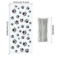 50/100 件狗爪印禮品袋、餅乾/糖果袋、帶爪印的玻璃紙零食袋、帶麻線領帶的粘合密封袋、非常適合寵物零食、派對禮物、禮物、黑色、適合所有場合