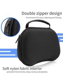 Eva Waterproof & Shockproof Gaming Controller Storage Bag Compatible With Switch Pro/Gamepad  Portable - Black - View 8