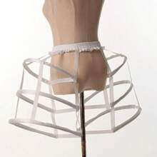 維多利亞時期女性雙層輪廓梳妝台石柱鷹架束裙底襬