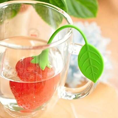 1 pièce Infuseur à thé en forme de fraise rouge avec filtre en silicone, idéal pour la rentrée scolaire