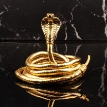 1 件復古可彎曲蛇形眼鏡蛇項鍊,男士個性化萬聖節配件