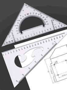 Stationery Storage Box Engineering Drawing Mechanical Tools Set, Drawing Kit For College Students In Architecture And Civil Engineering Major, With T-square Set, Combination And Compass Tool. - Black - View 7