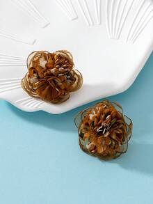 1對浪漫優雅布質花卉耳環,女性婚禮禮物